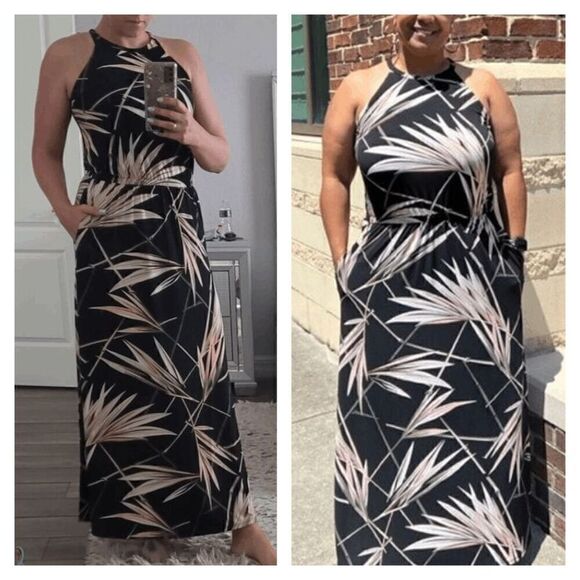 🌴☀ WHITE HOUSE BLACK MARKET Halter Side Slits Pockets Maxi Dress NWOT SIZE 6 - Picture 16 of 16